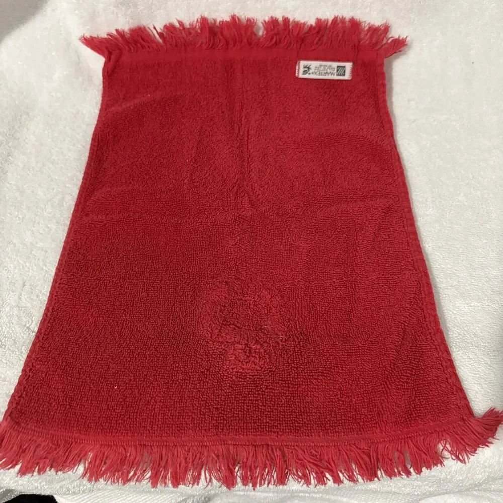 LOT‎ Vintage Holiday Fingertip Hand Towels Cannon Martex Red Christmas Fringe